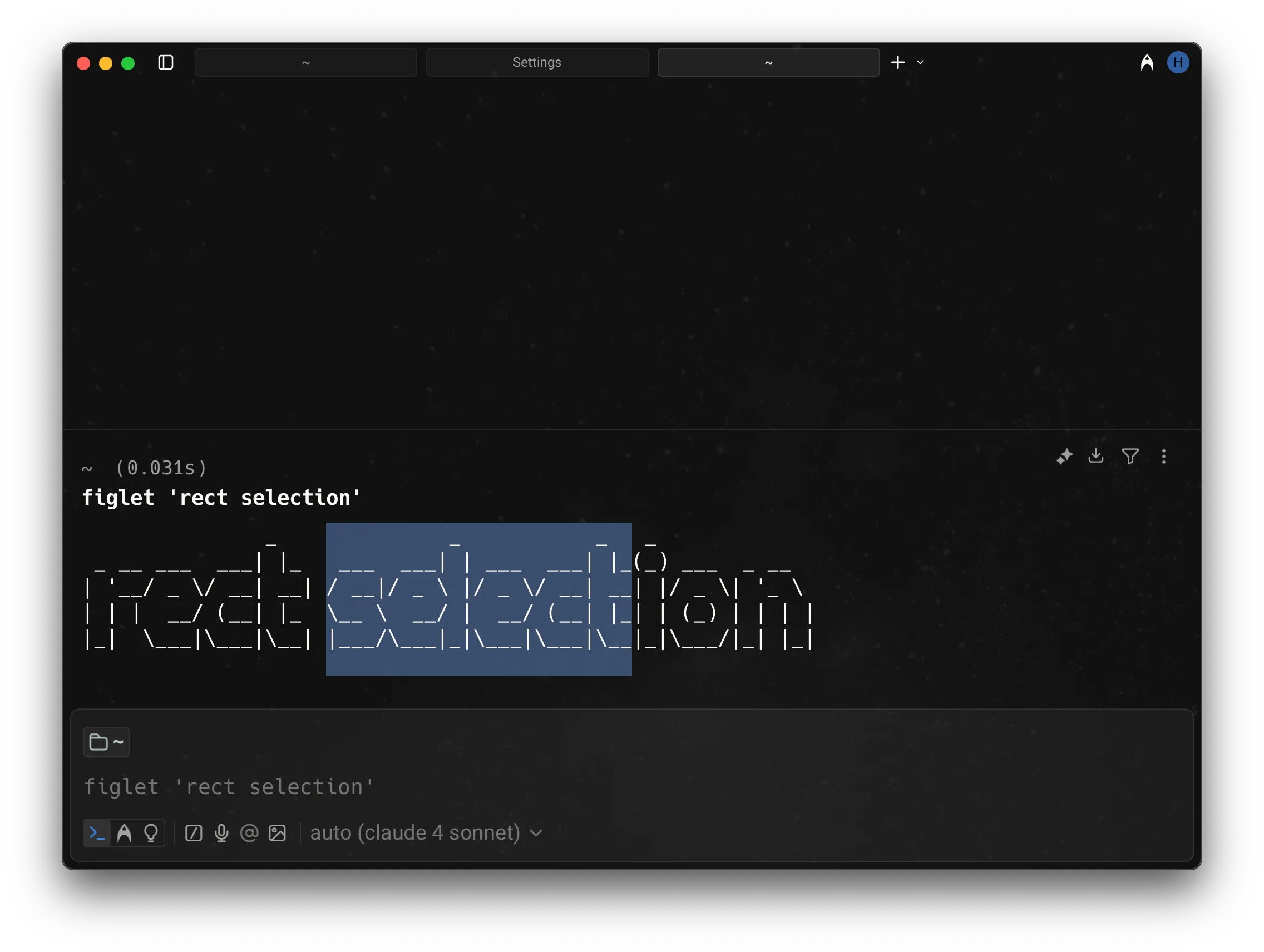 Using rectangular selection to select by columns in the block output.